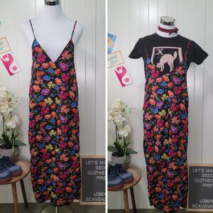 Topshop Multi-Color Poppy Floral 90s Artgirl Quirky Cropped Wide-leg Jumpsuit